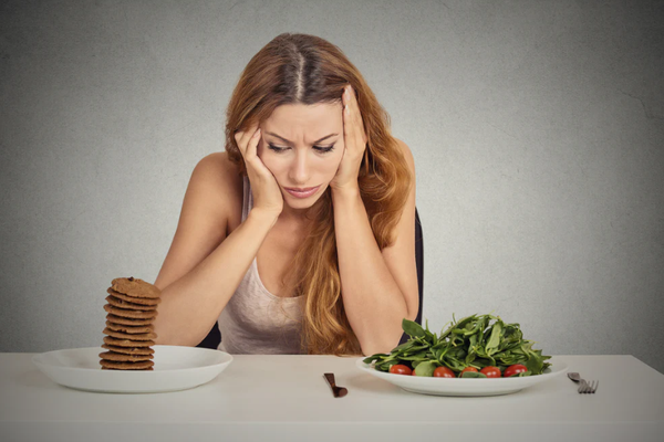 A woman in distress from diabetes burnout